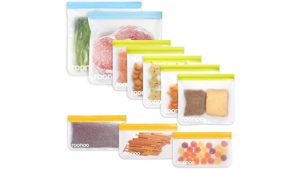 10 pack reusable bags dishwasher safe