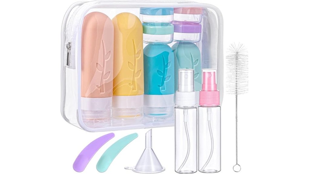 16 piece silicone travel bottles