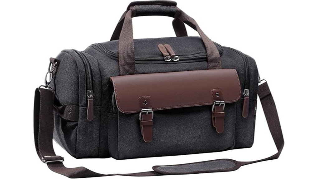 black canvas weekend duffle bag