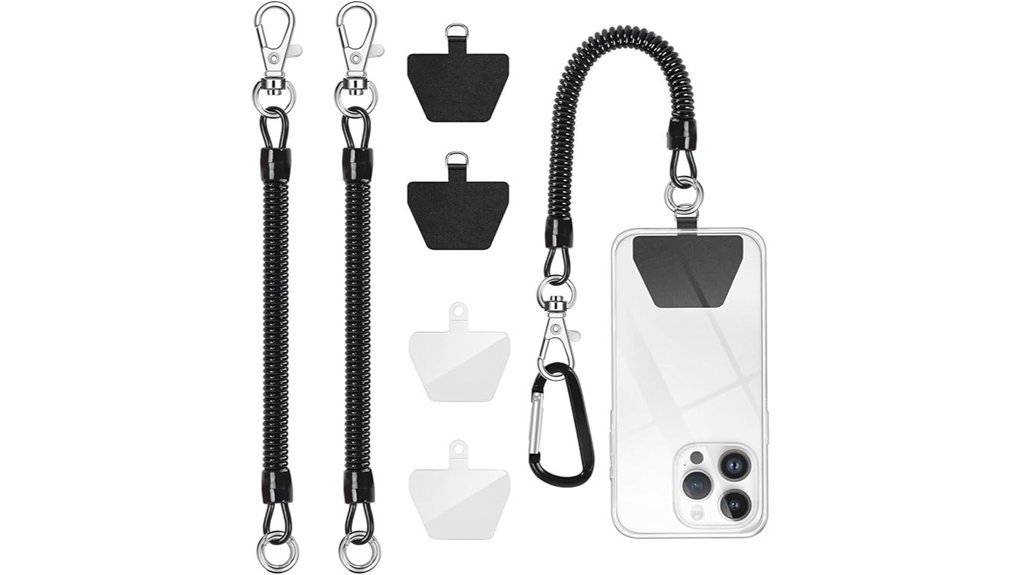 black two pack phone lanyards