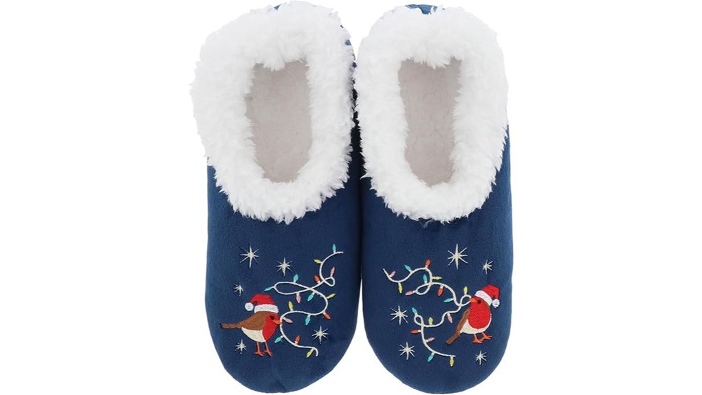 christmas robin women s slippers