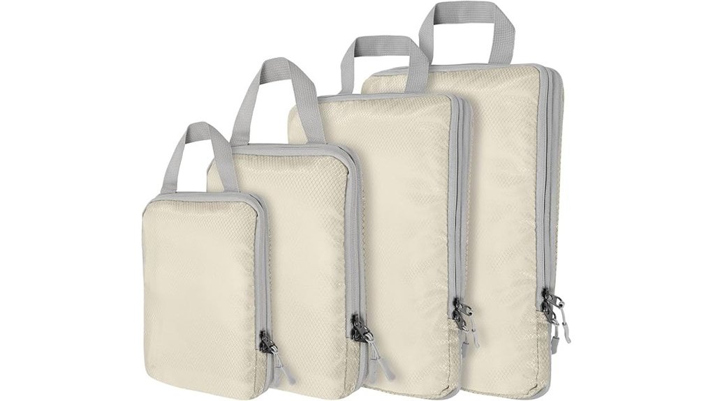compression packing cubes set beige