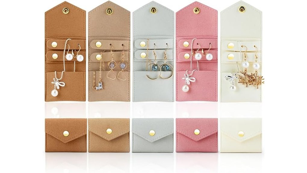 five piece travel jewellery roll