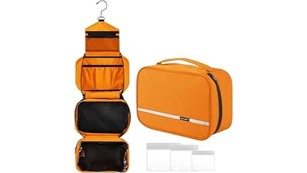 hanging toiletry bag compartments