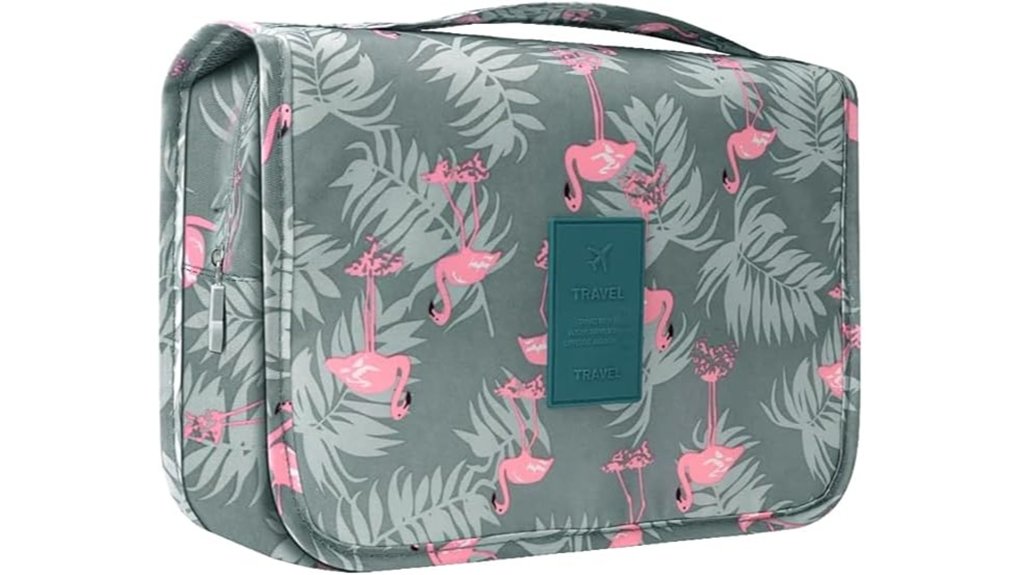 hanging toiletry bag flamingo