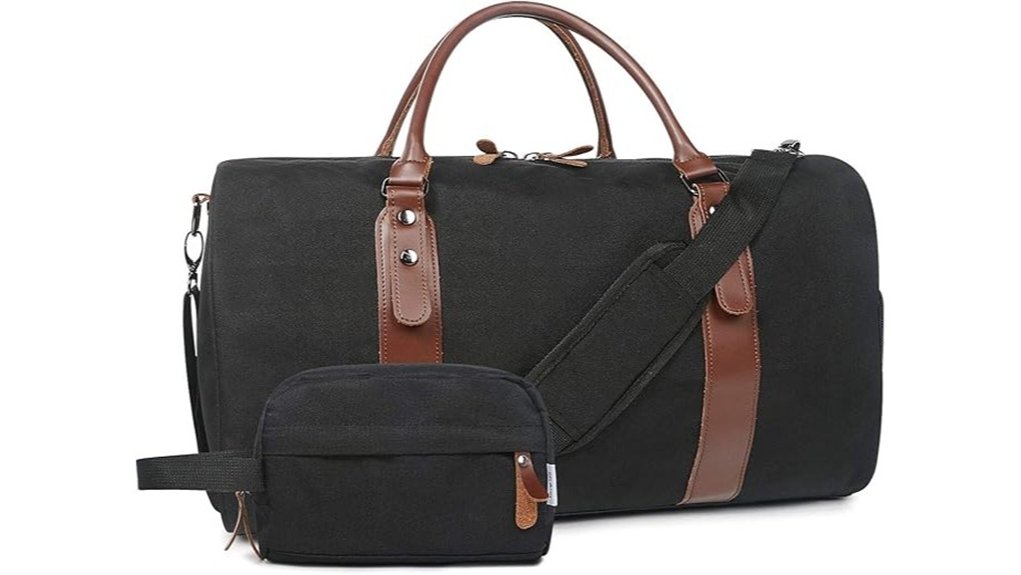 oflamn black canvas weekender duffel