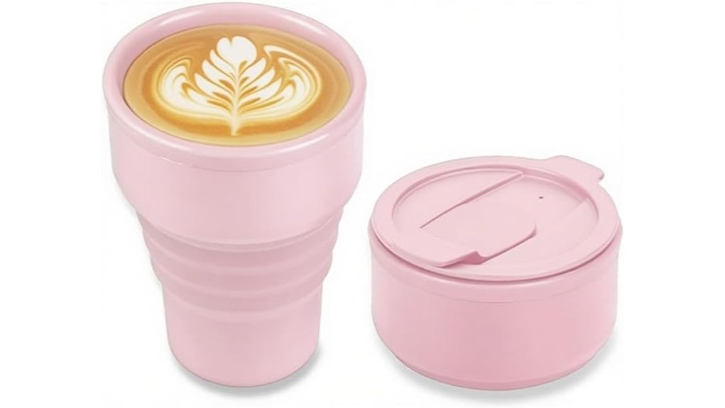 pink collapsible silicone cup