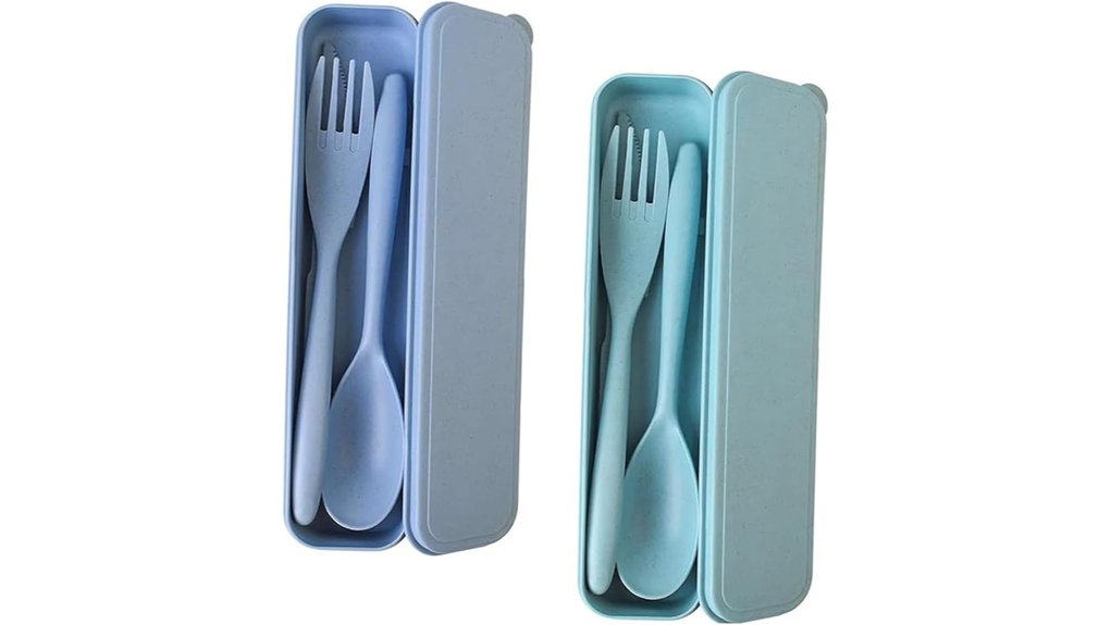 portable reusable cutlery set with case