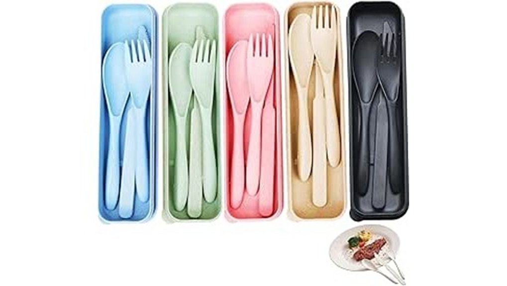 portable reusable travel cutlery set