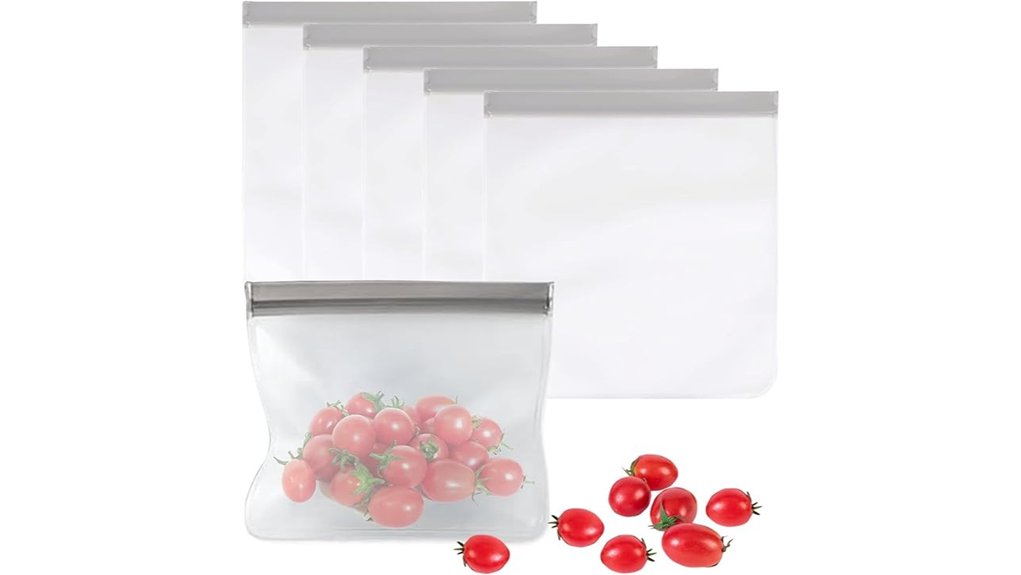 reusable leakproof gallon bags set of six