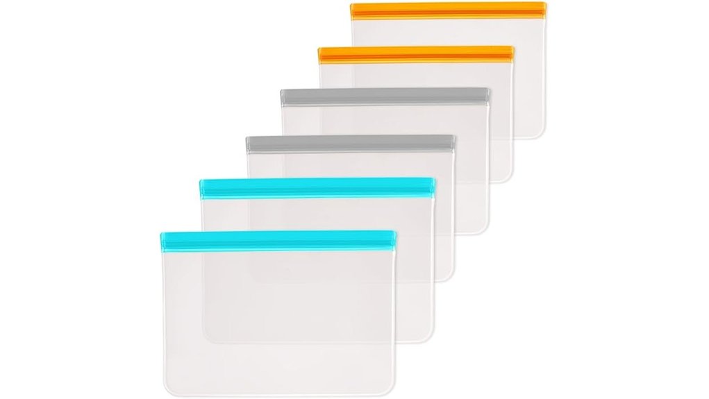 reusable silicone freezer bags 6 pack