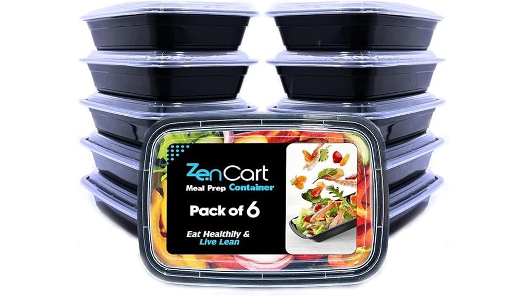 six pack reusable meal containers