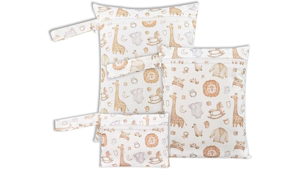 three waterproof wet bags