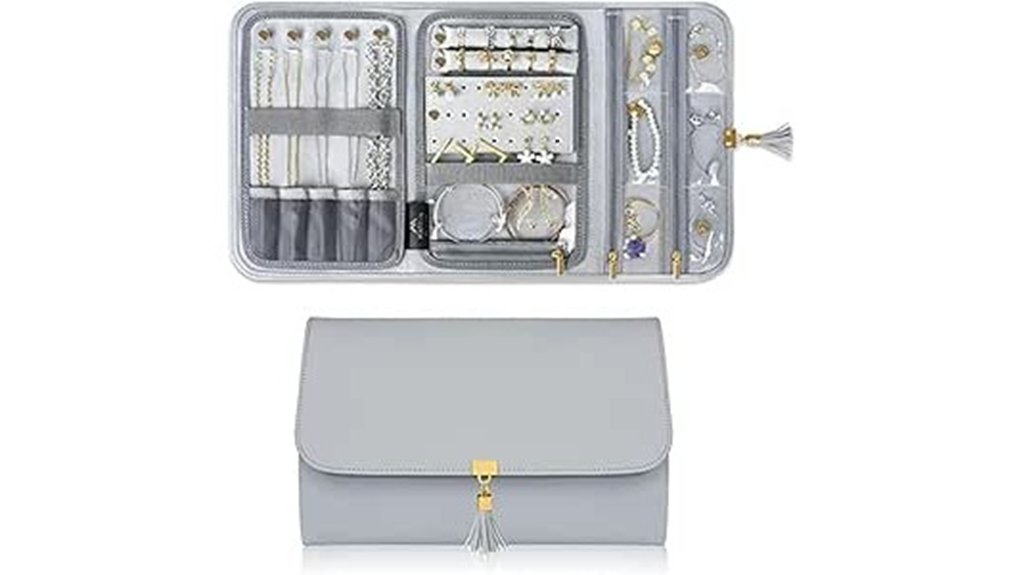 travel jewellery roll organizer bag