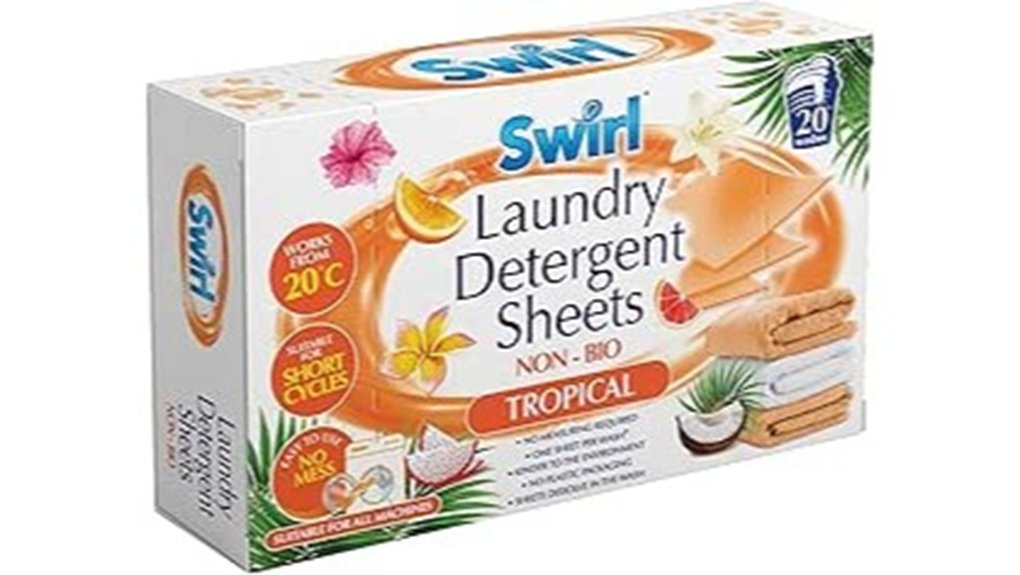 twenty pack tropical detergent sheets