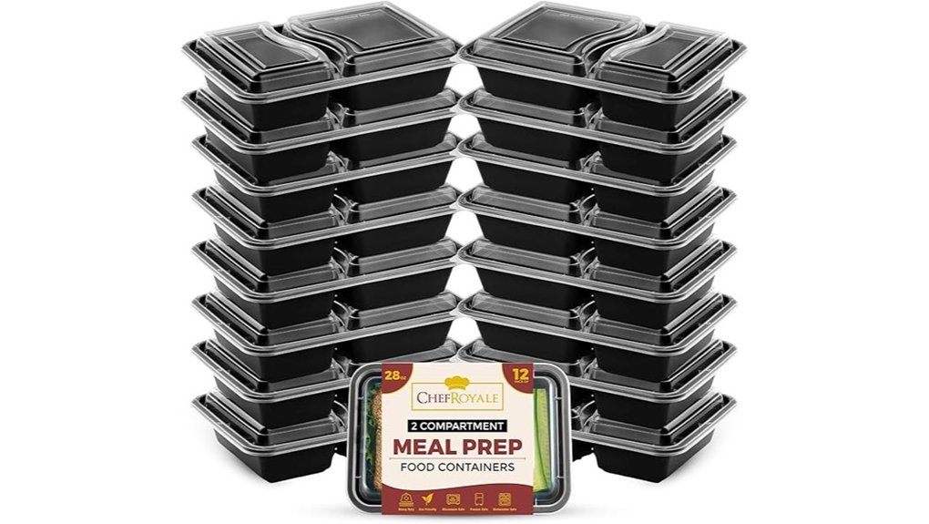 two compartment meal prep containers