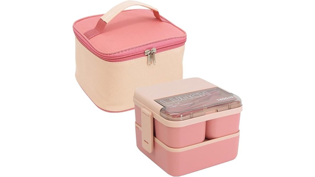 two layer bento lunchbox insulated bag