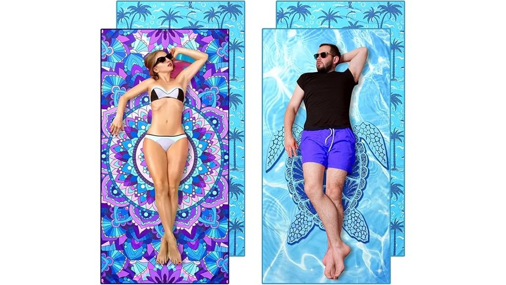 two pack microfibre beach towels 180x90