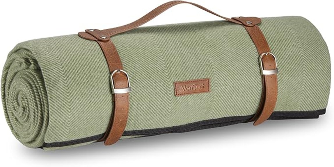 waterproof picnic blanket leather