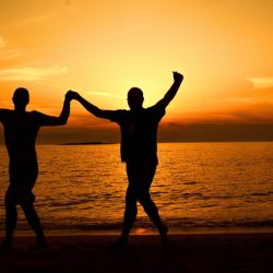 sunset yoga on hunstanton